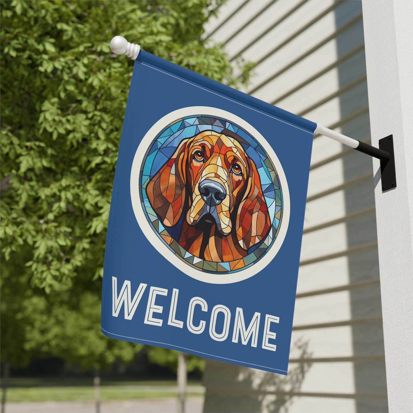 Bloodhound Welcome 2-Sided Garden & House Flag/Banner