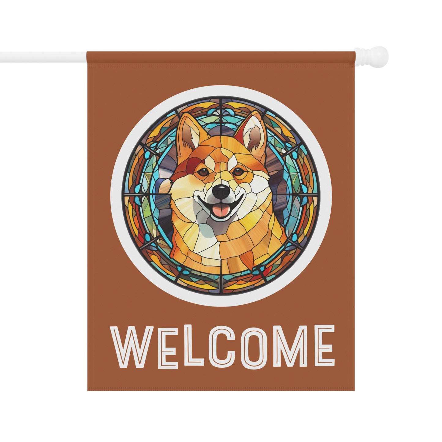 Shiba Inu Welcome 2-Sided Garden & House Flag/Banner