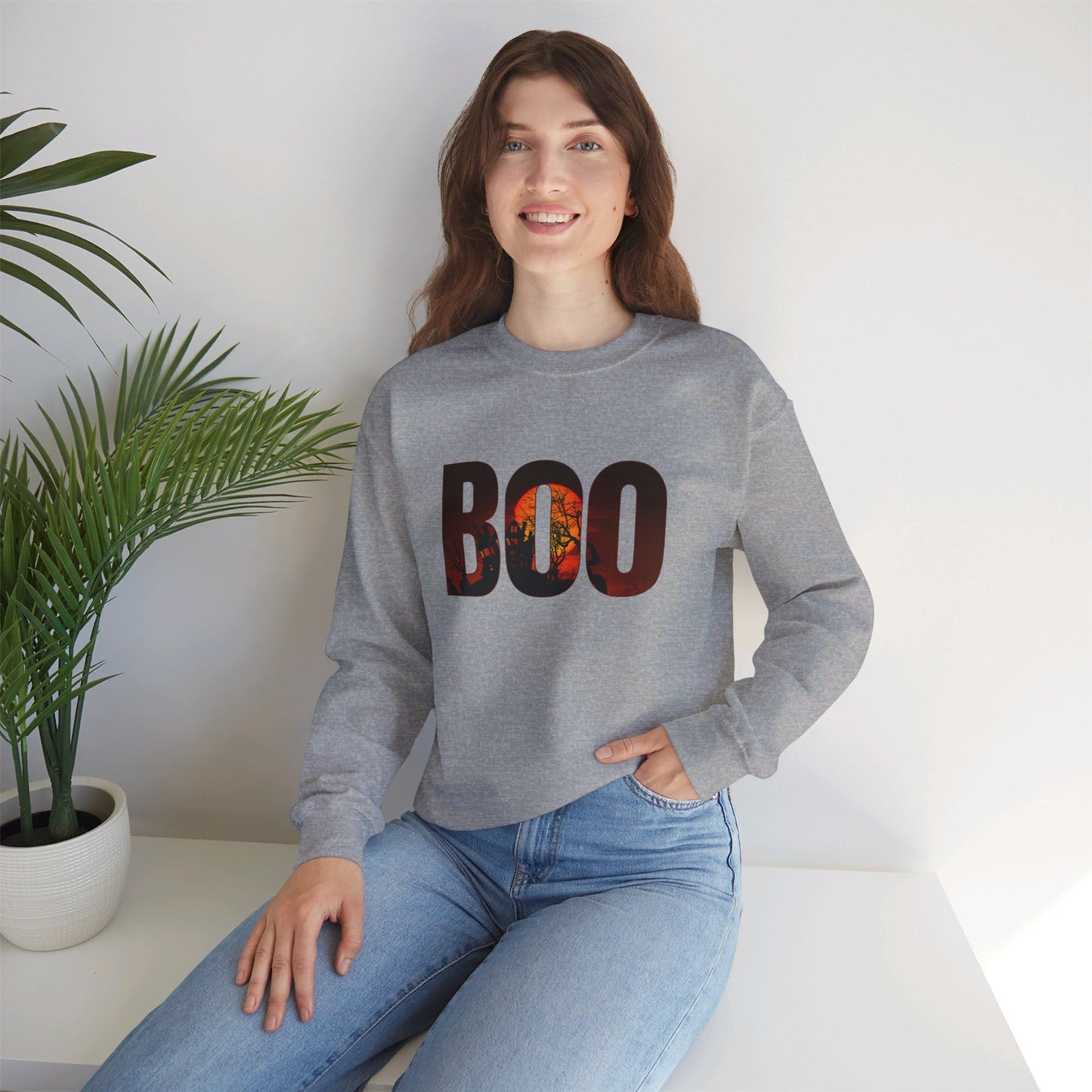 Full Moon BOO Unisex Heavy Blend™ Crewneck Sweatshirt