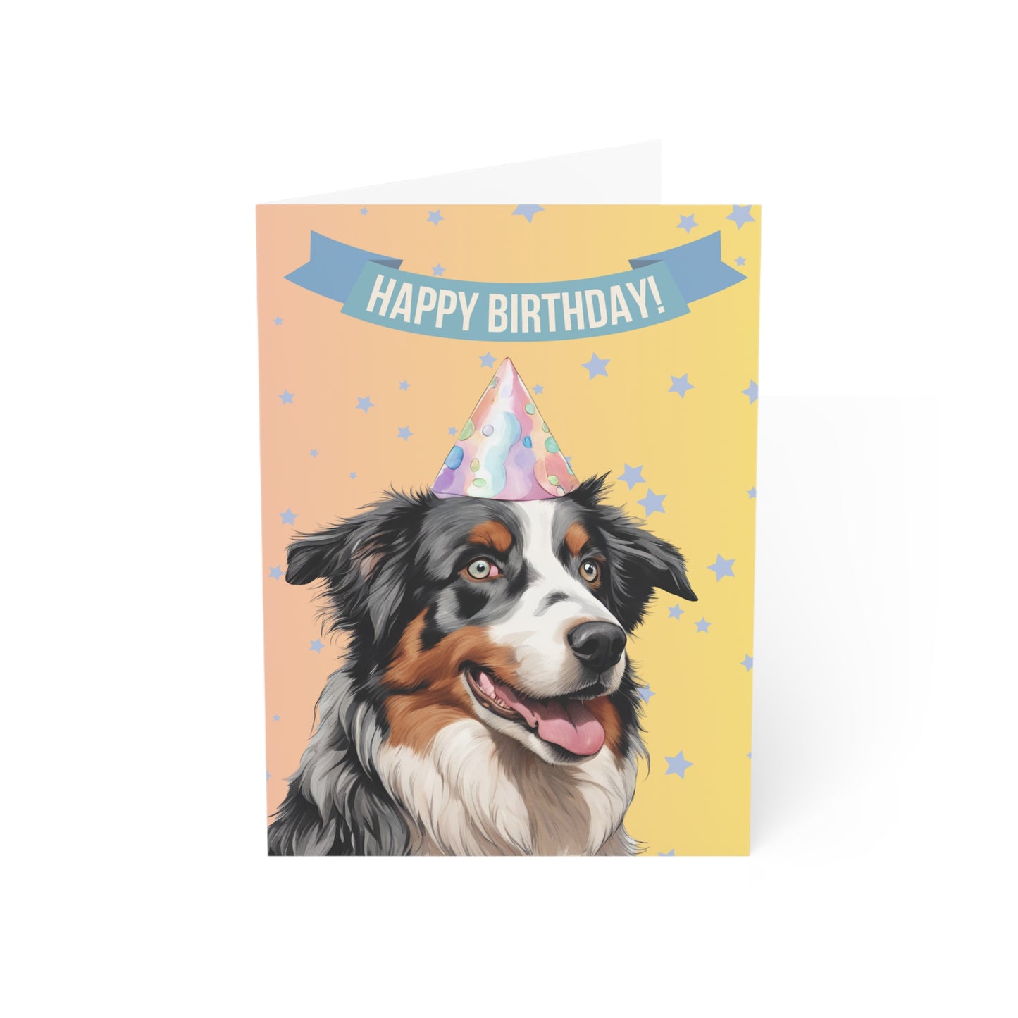 Australian Shepherd Happy Birthday 5 x 7 Greeting Cards (10 Pack)