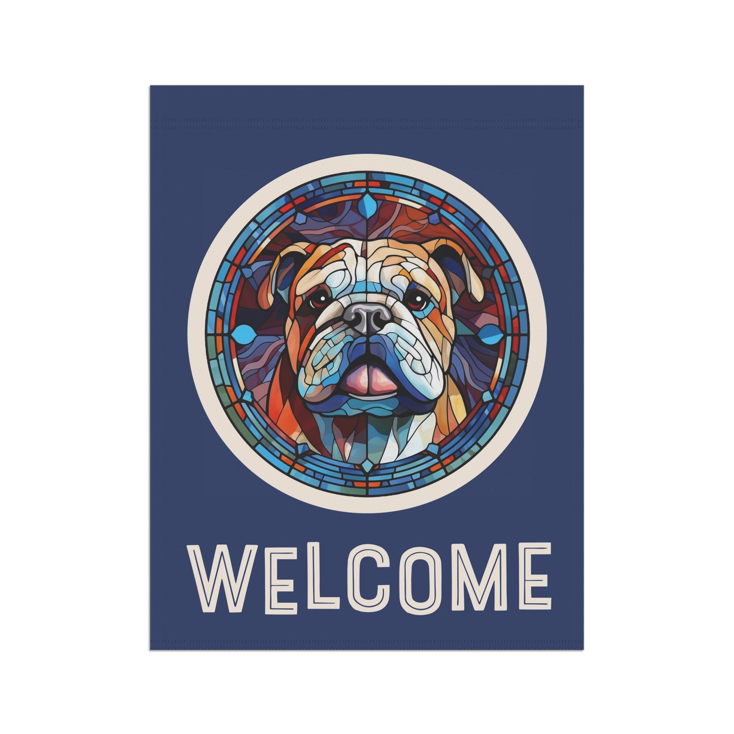 English Bulldog Welcome 2-Sided Garden & House Flag/Banner