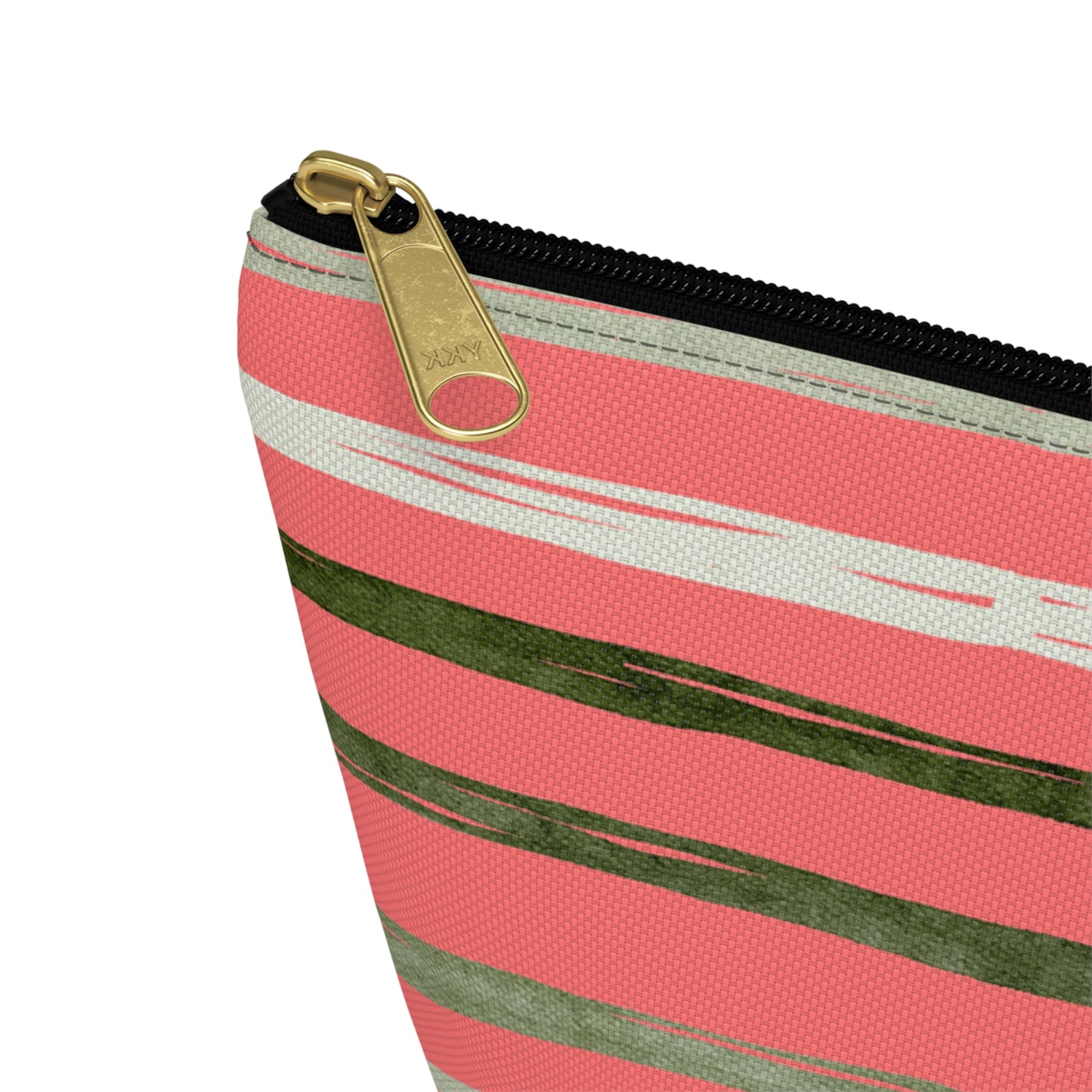 Utah Green stripes on Melon fashion makeup Accessory Pouch w T-bottom