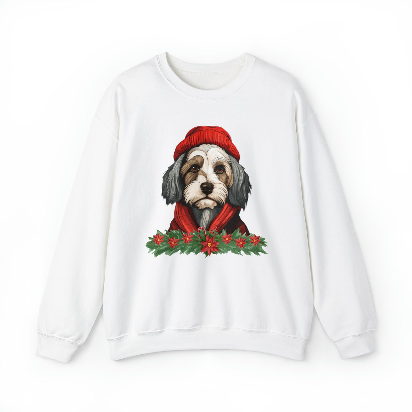 Havanese in Hat & Scarf Christmas Unisex Heavy Blend™ Crewneck Sweatshirt