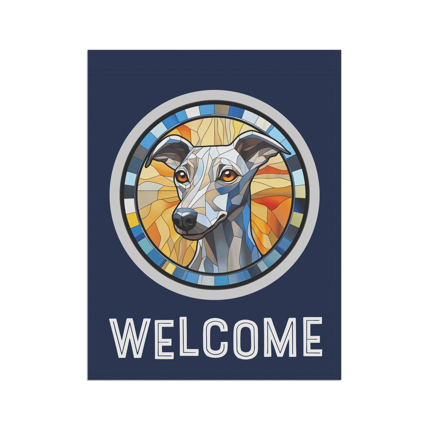 Whippet Welcome 2-Sided Garden & House Flag/Banner