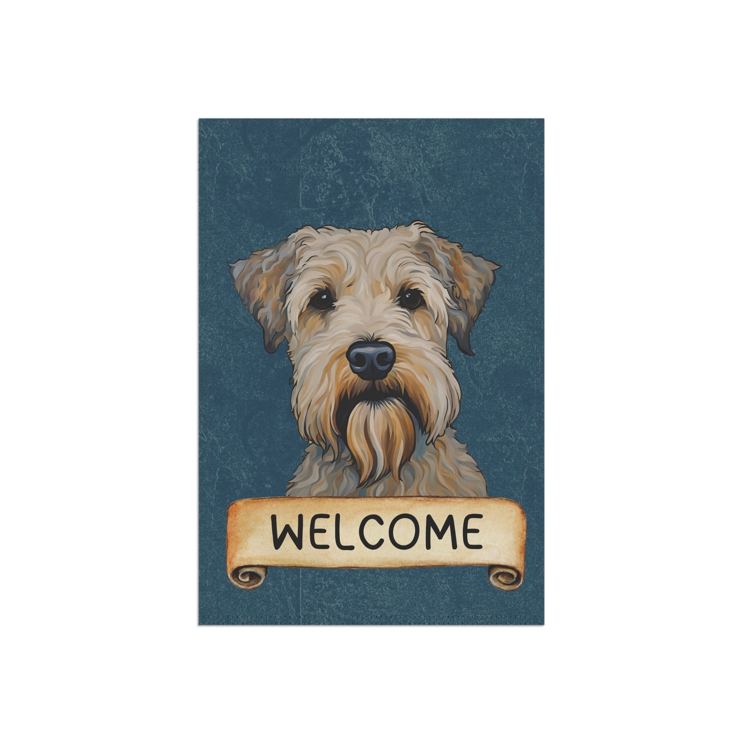 Wheaten Terrier Welcome 2-Sided Garden & House Flag/Banner