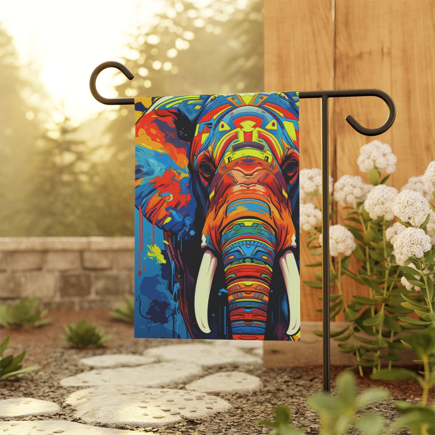 Just For the Helephant Abstract 2-Sided Garden & House Flag/Banner