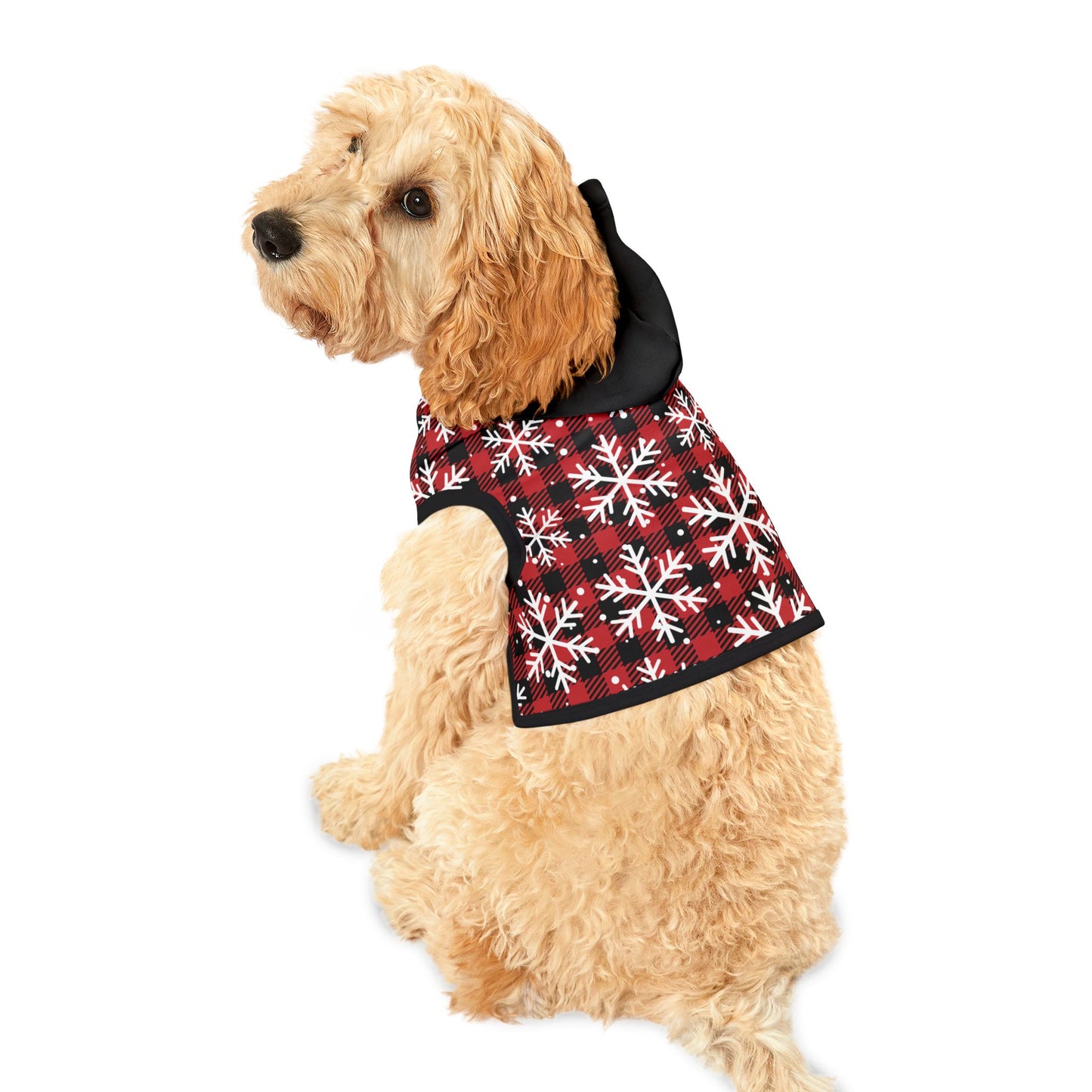 Buffalo Plaid & Snowflakes Pet Hoodie