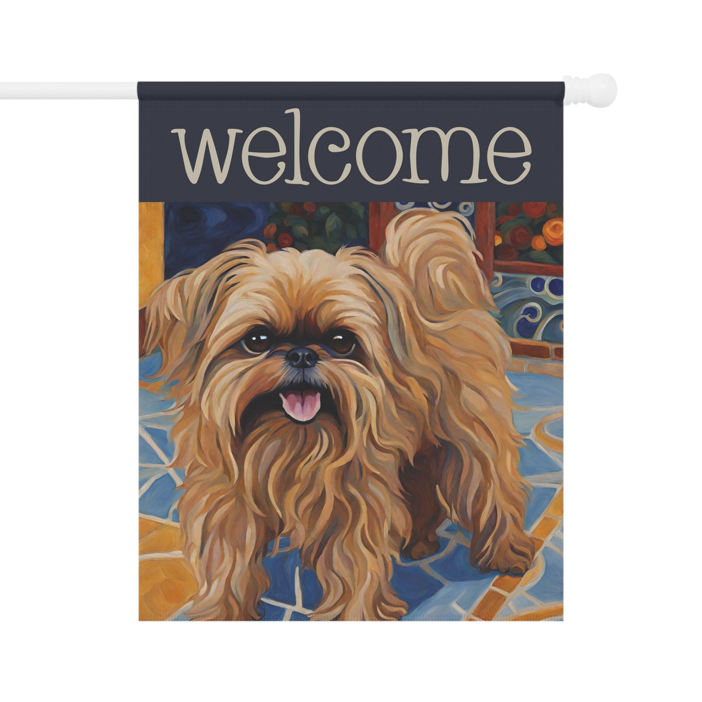 Brussels Griffon Welcome 2-Sided Garden & House Flag/Banner