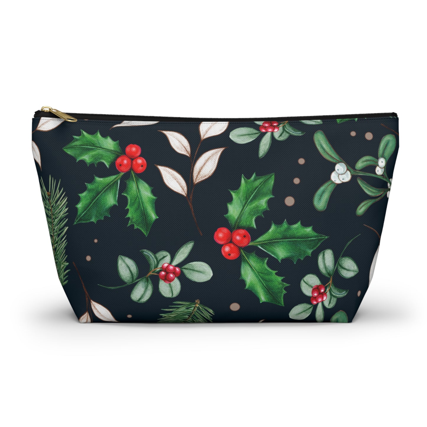 Holly Jolly Christmas Accessory Pouch w T-bottom