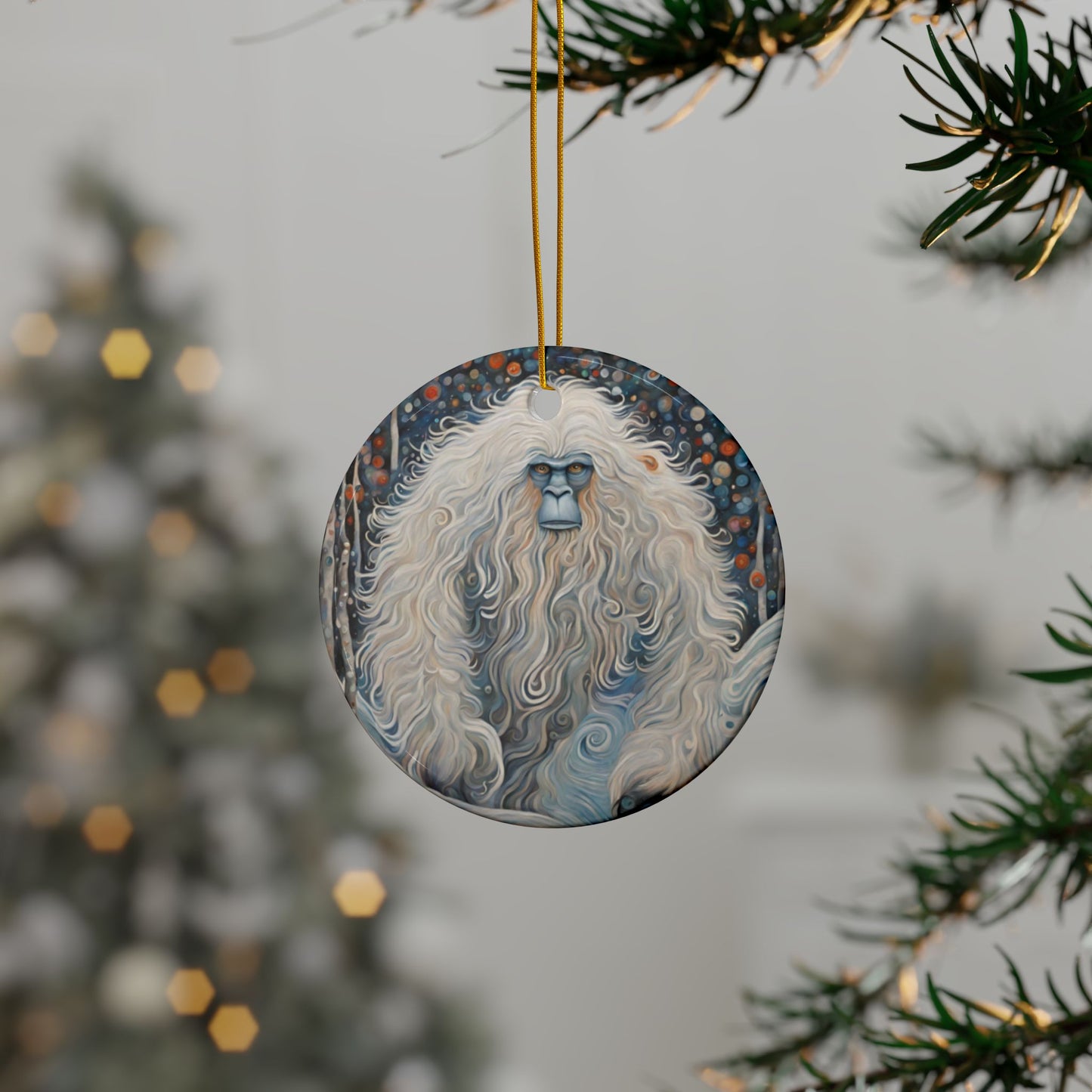 The Yeti 3" Ceramic Ornaments, 2-Side Print, (1pc, 10pcs)