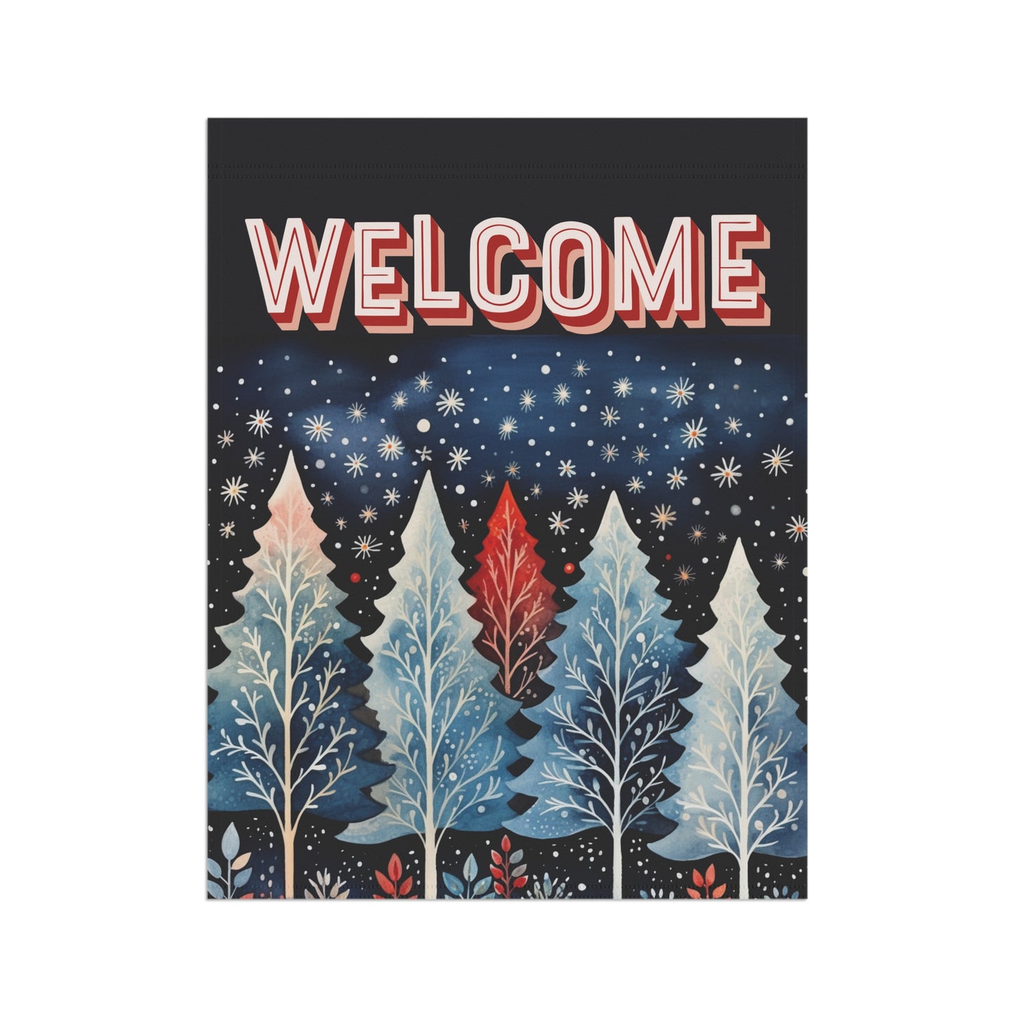 Nordic Forest Welcome 2-Sided Garden & House Flag/Banner