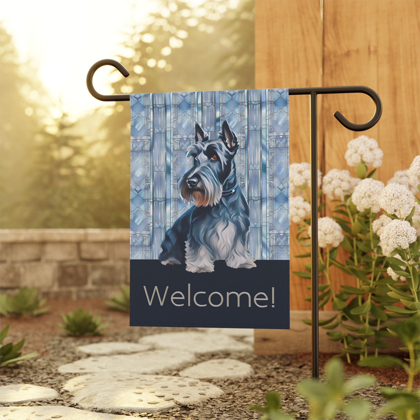 Scottish Terrier Welcome Scottie 2-Sided Garden & House Flag/Banner