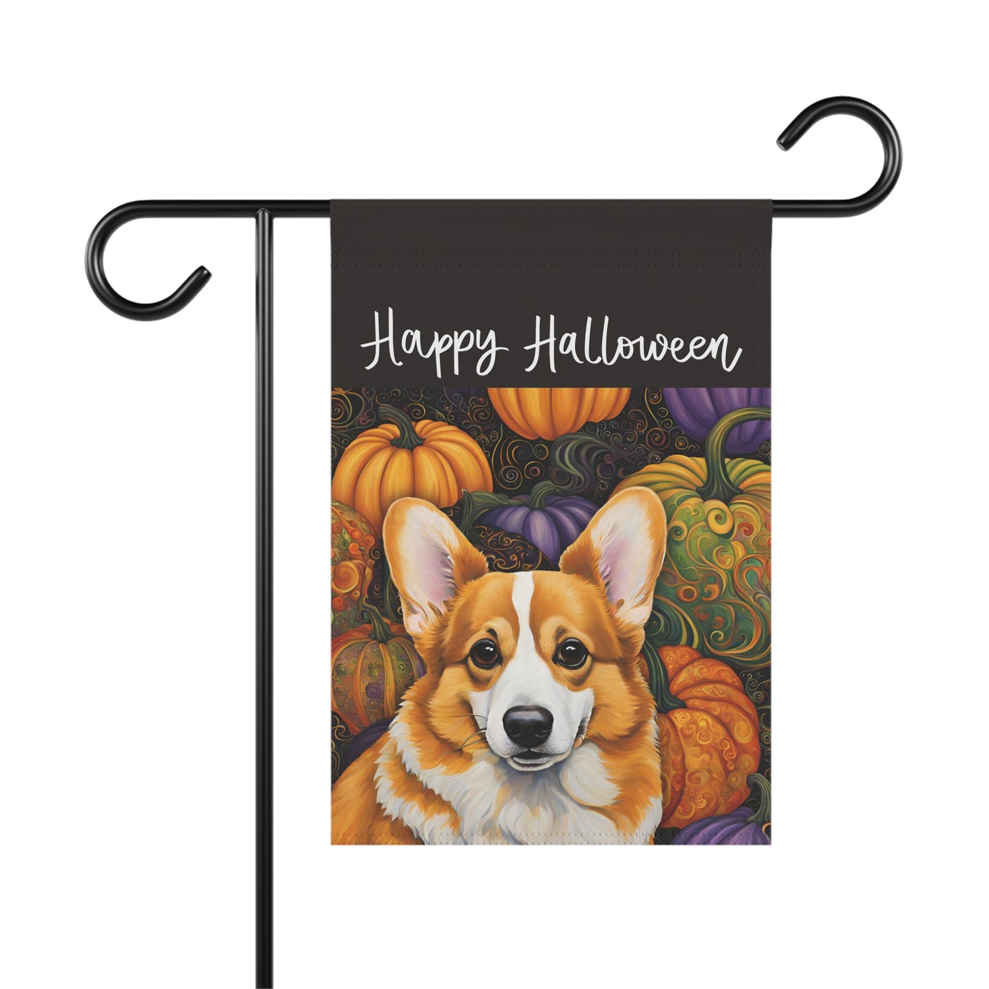 Corgi Happy Halloween 2-Sided Garden & House Flag/Banner