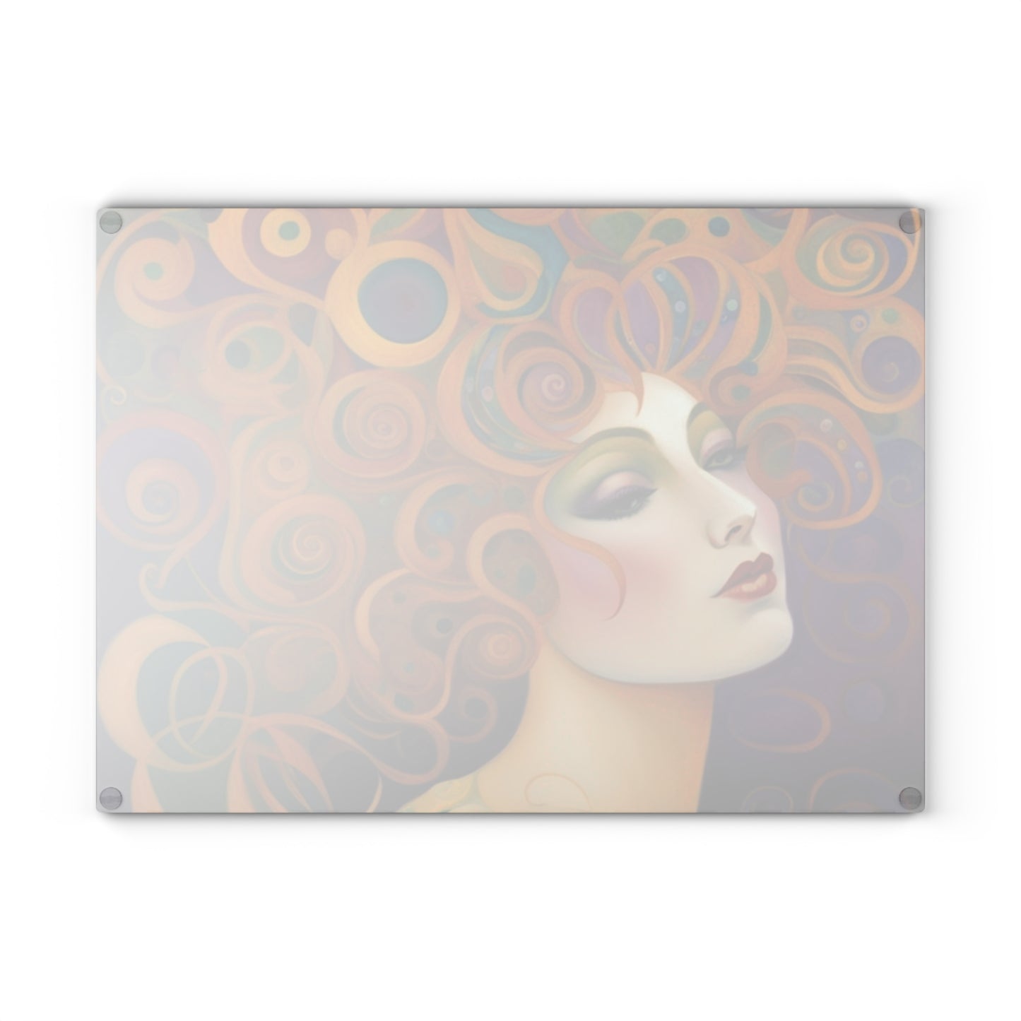 Carnival Hair Tempered Glass Cutting Board