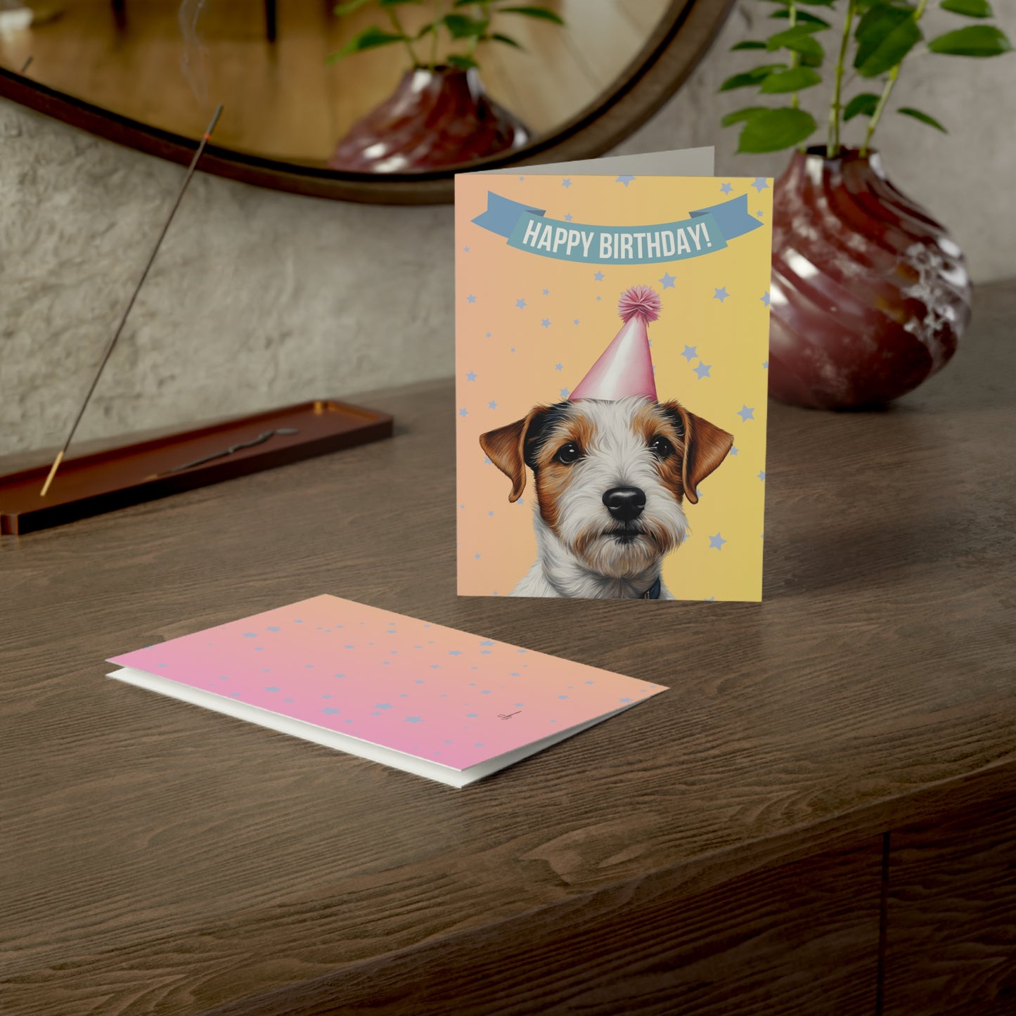 Russell Terrier Happy Birthday 5 x 7 Greeting Cards (10 Pack)