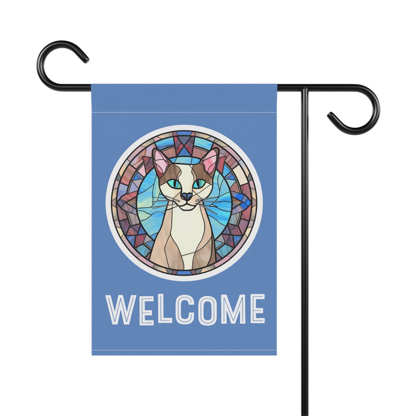 Happy Cat Welcome 2-Sided Garden & House Flag/Banner