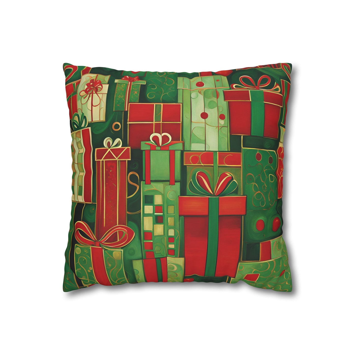 Holiday Gifts Square Poly Canvas Pillowcase