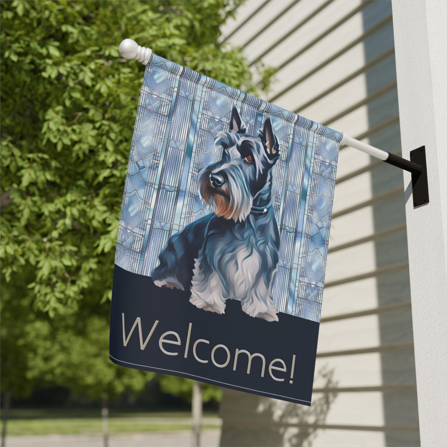 Scottish Terrier Welcome Scottie 2-Sided Garden & House Flag/Banner