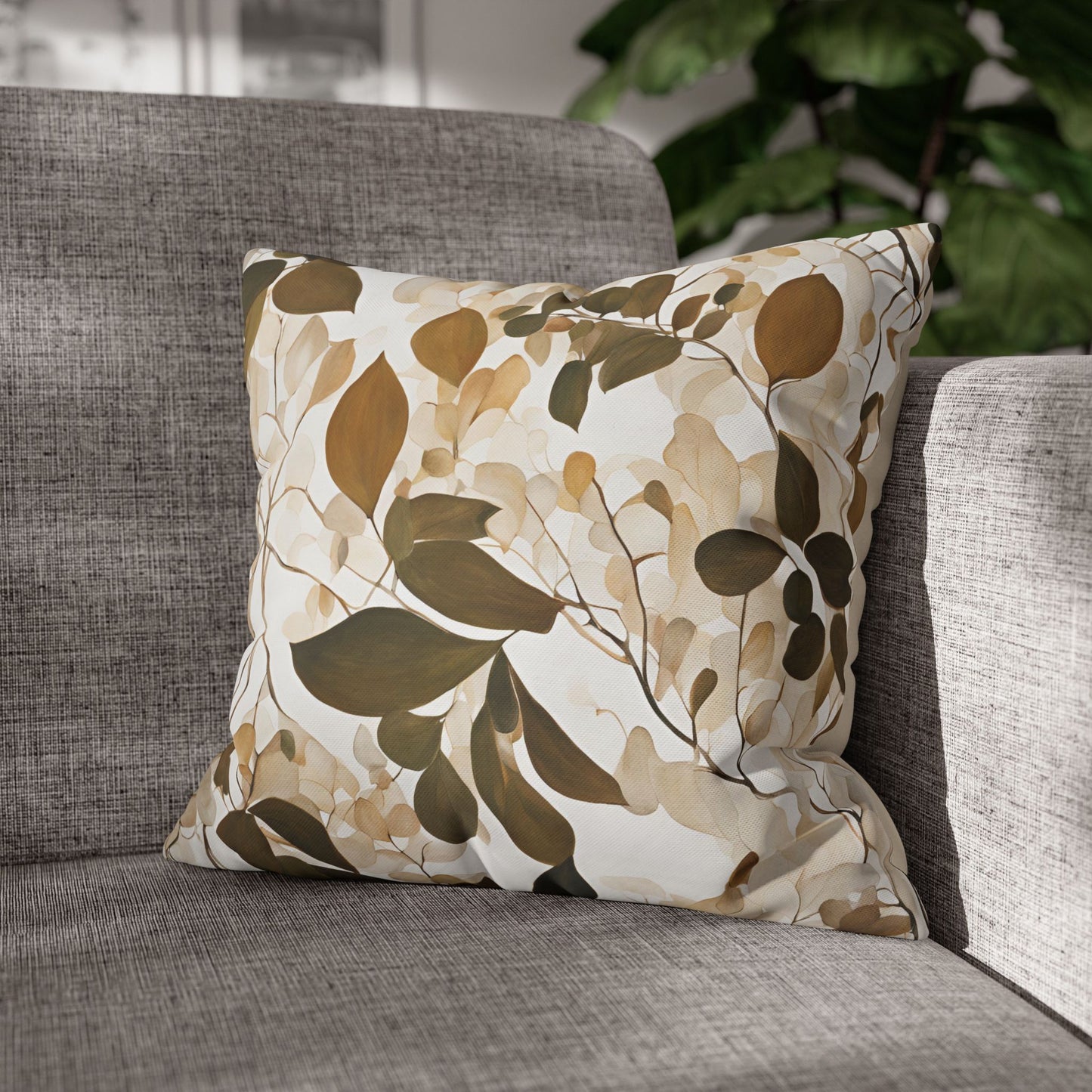 Butterfiled 2 Floral Square Poly Canvas Pillowcase