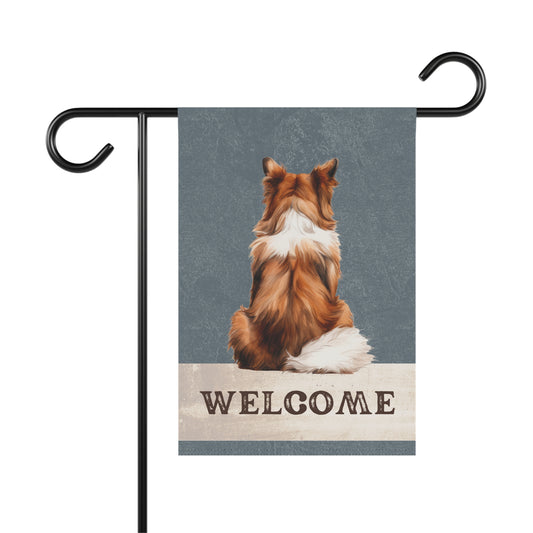 Sheltie Welcome 2-Sided Garden & House Flag/Banner