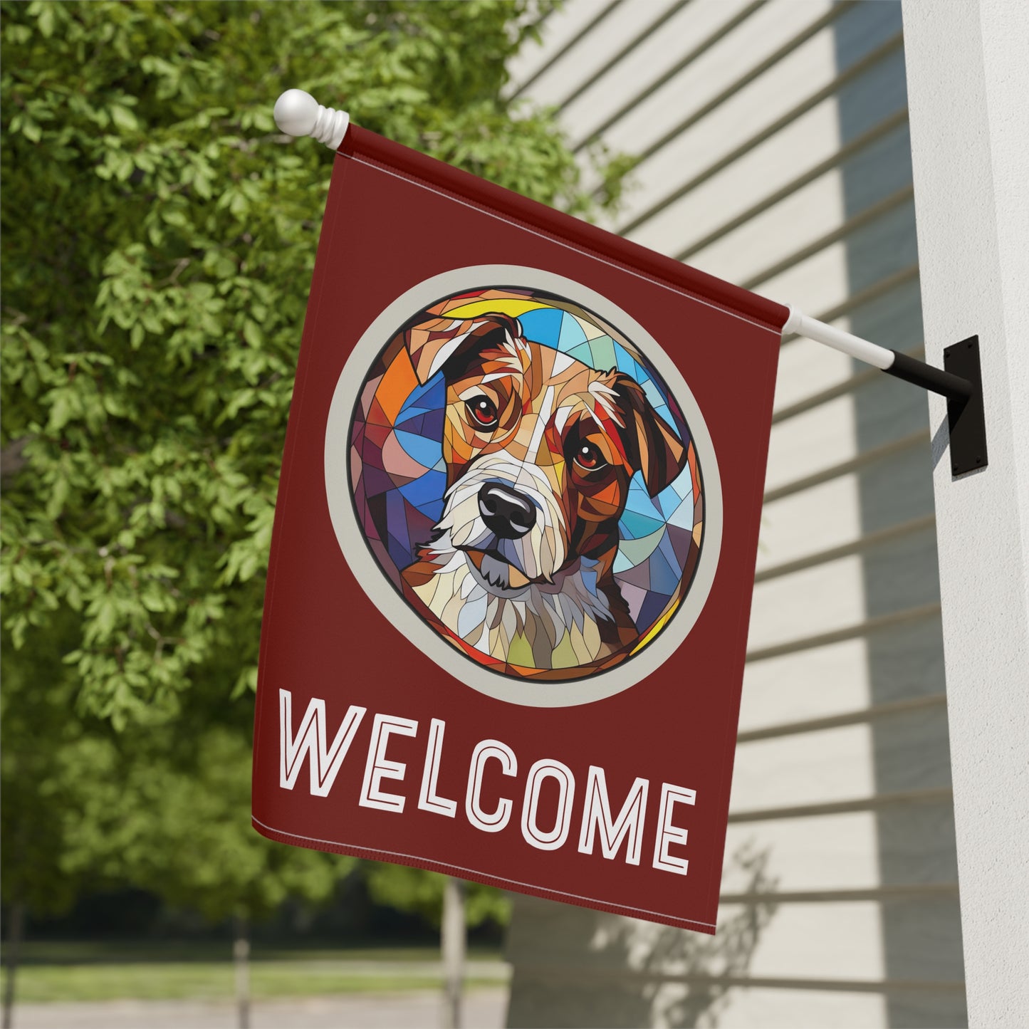 Russell Terrier Welcome 2-Sided Garden & House Flag/Banner