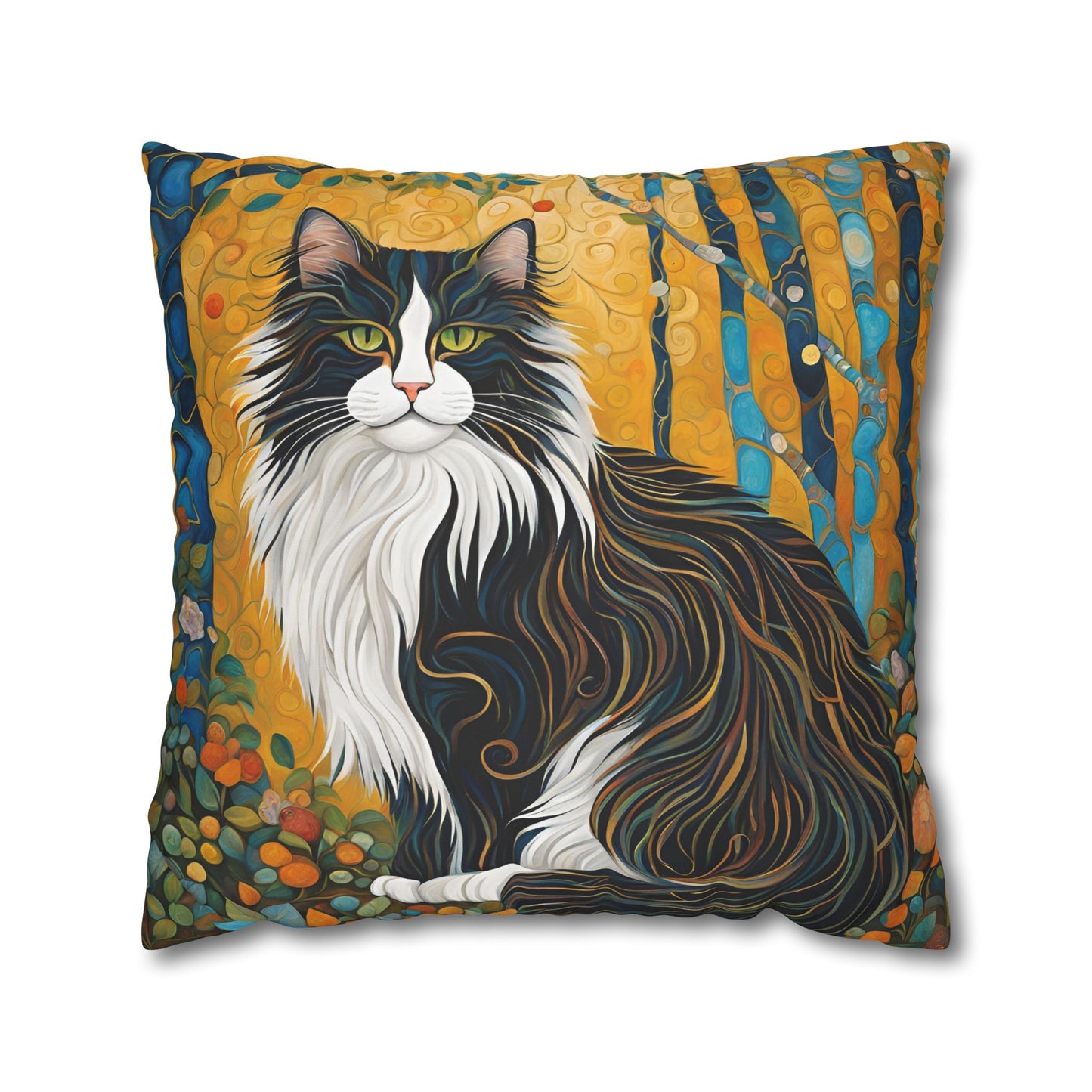 Norwegian Forest Cat Square Poly Canvas Pillowcase