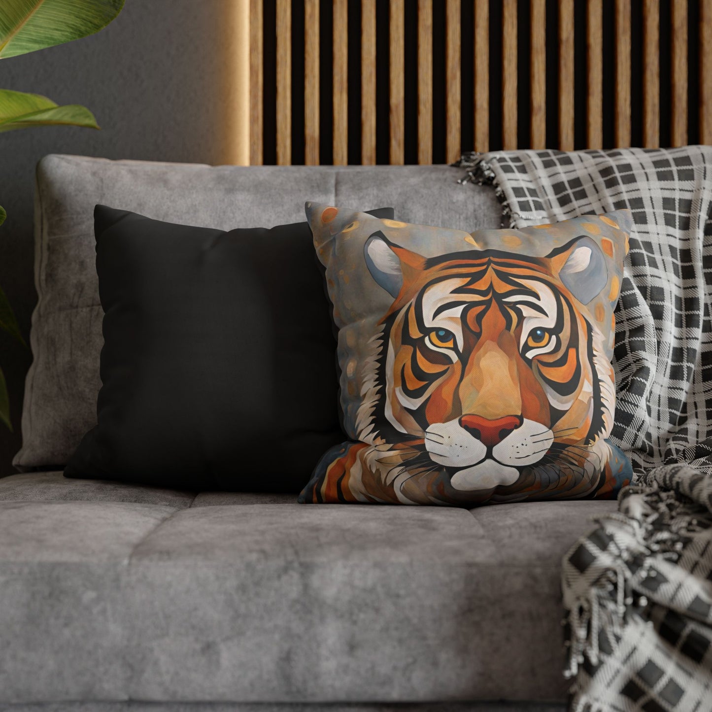 The Tiger Wildlife Square Poly Canvas Pillowcase