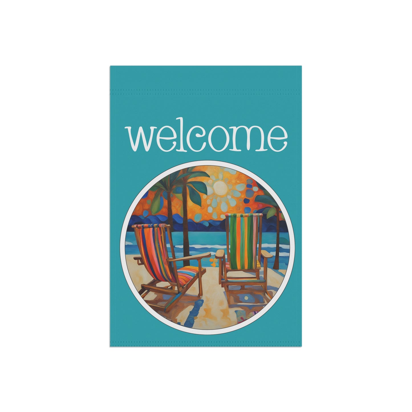 Beachside Welcome 2-Sided Garden & House Flag/Banner