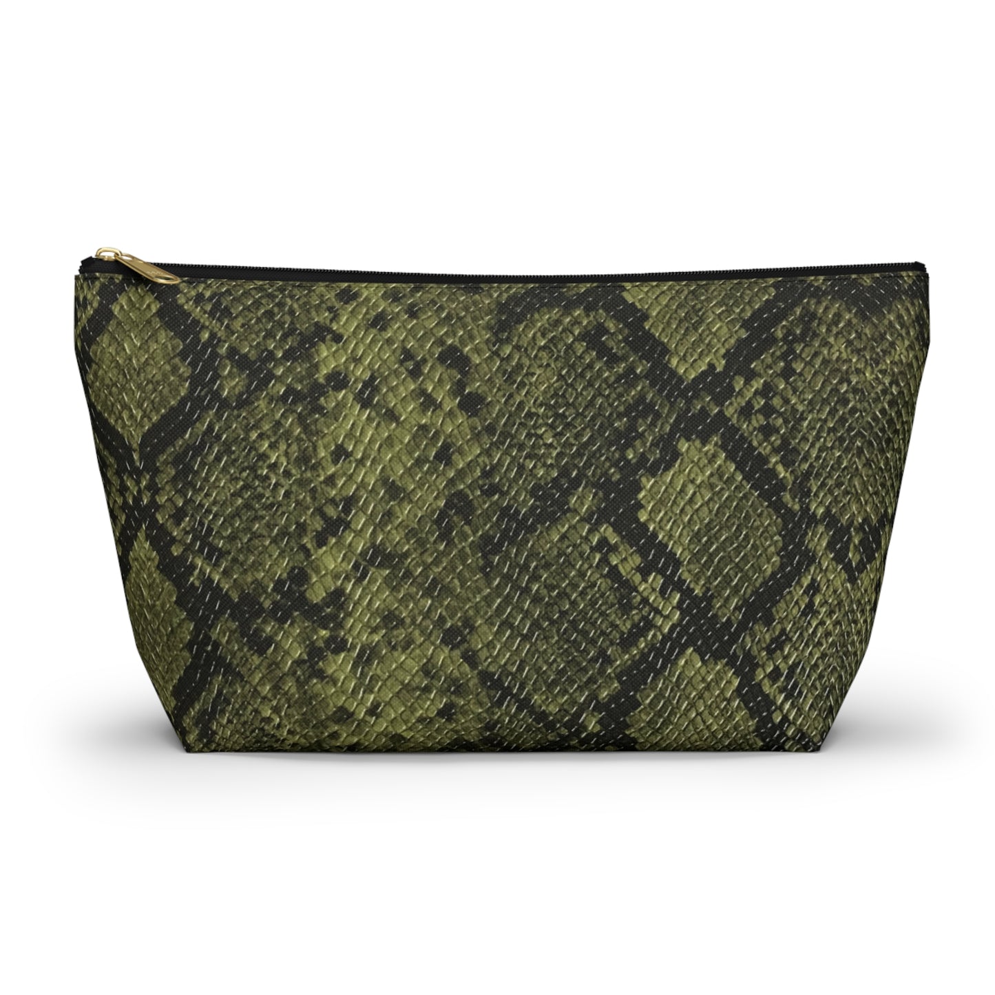 Faux Python in Green Accessory Pouch w T-bottom