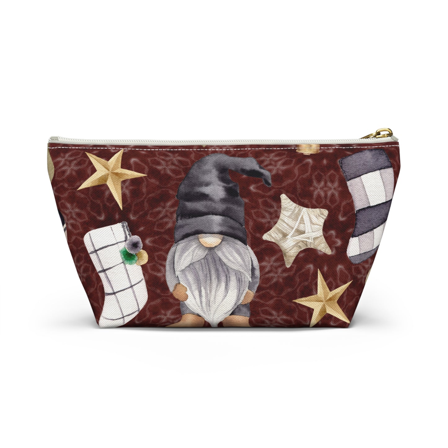 Rustic Gnome Holiday Accessory Pouch w T-bottom