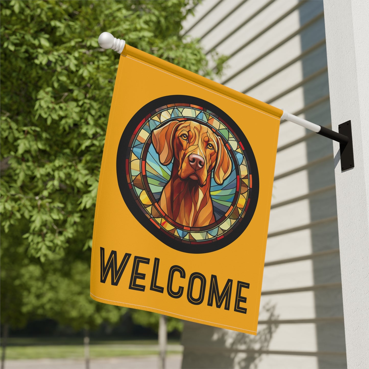 Viszla Welcome 2-Sided Garden & House Flag/Banner