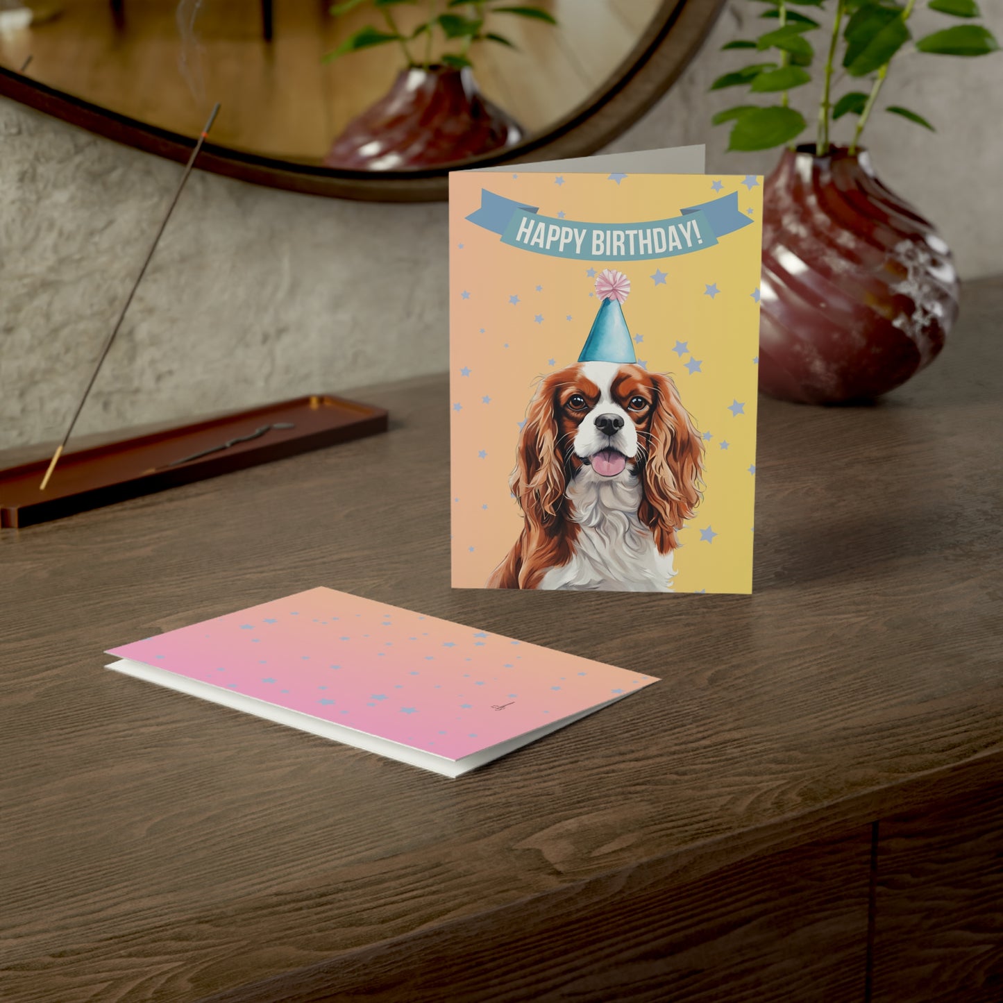 Cavalier King Charles Happy Birthday 5 x 7 Greeting Cards (10 Pack)