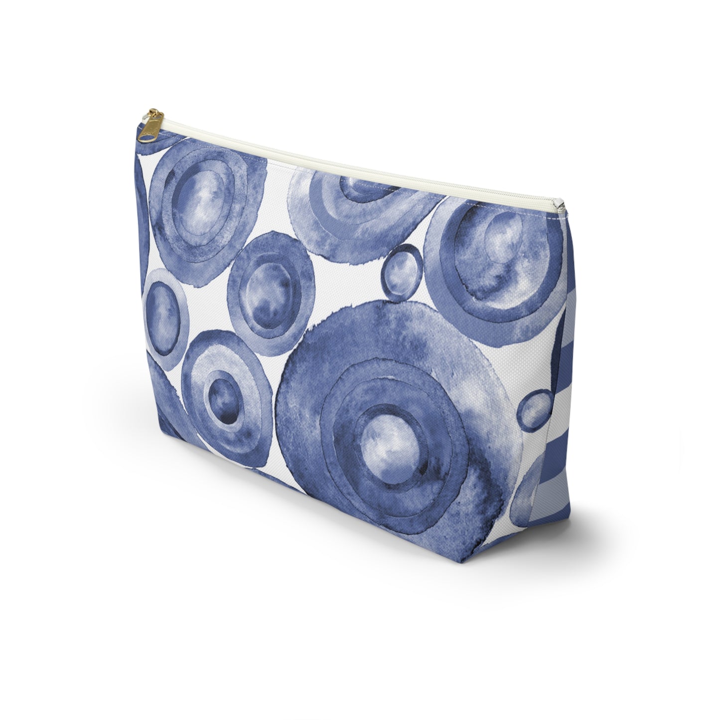 Indigo Swirls Accessory Pouch w T-bottom