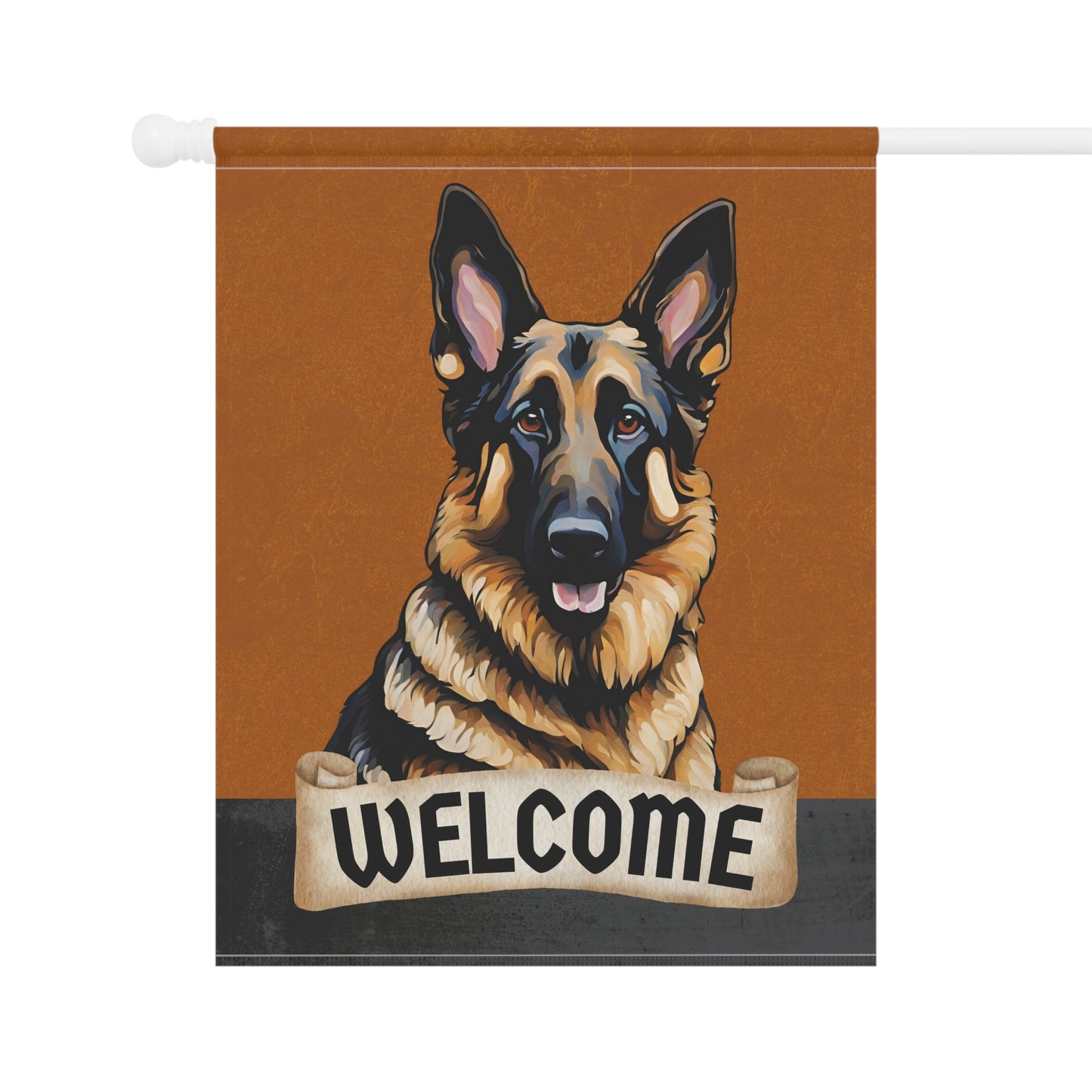 German Shepherd Welcome 2-Sided Garden & House Flag/Banner