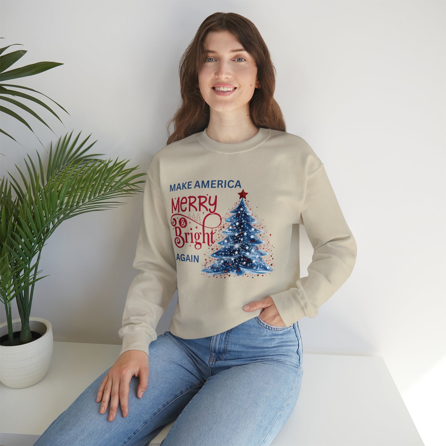 Make America Merry & Bright Again 1 Unisex Heavy Blend™ Crewneck Sweatshirt