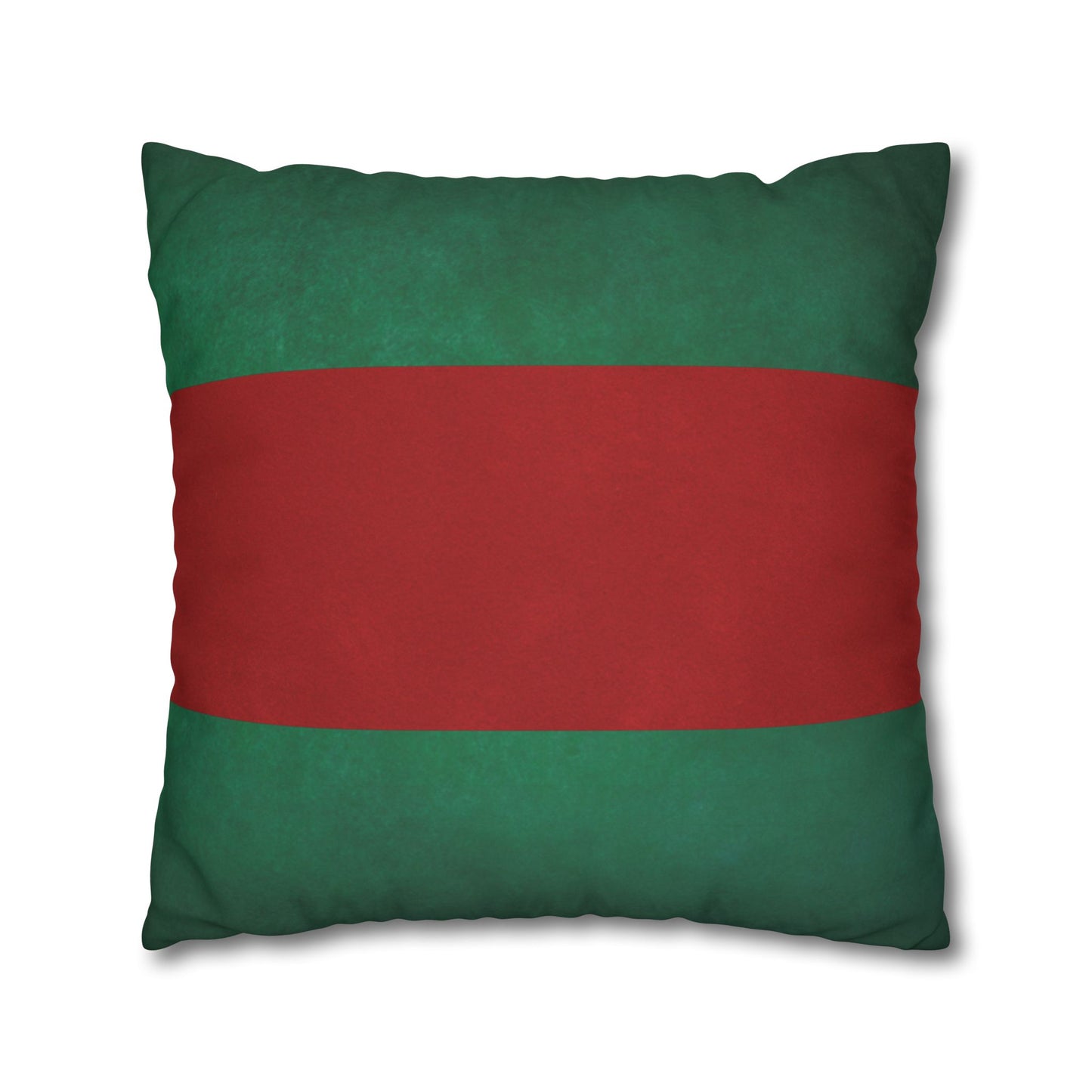 Merry Christmas Red & Green Square Poly Canvas Pillowcase