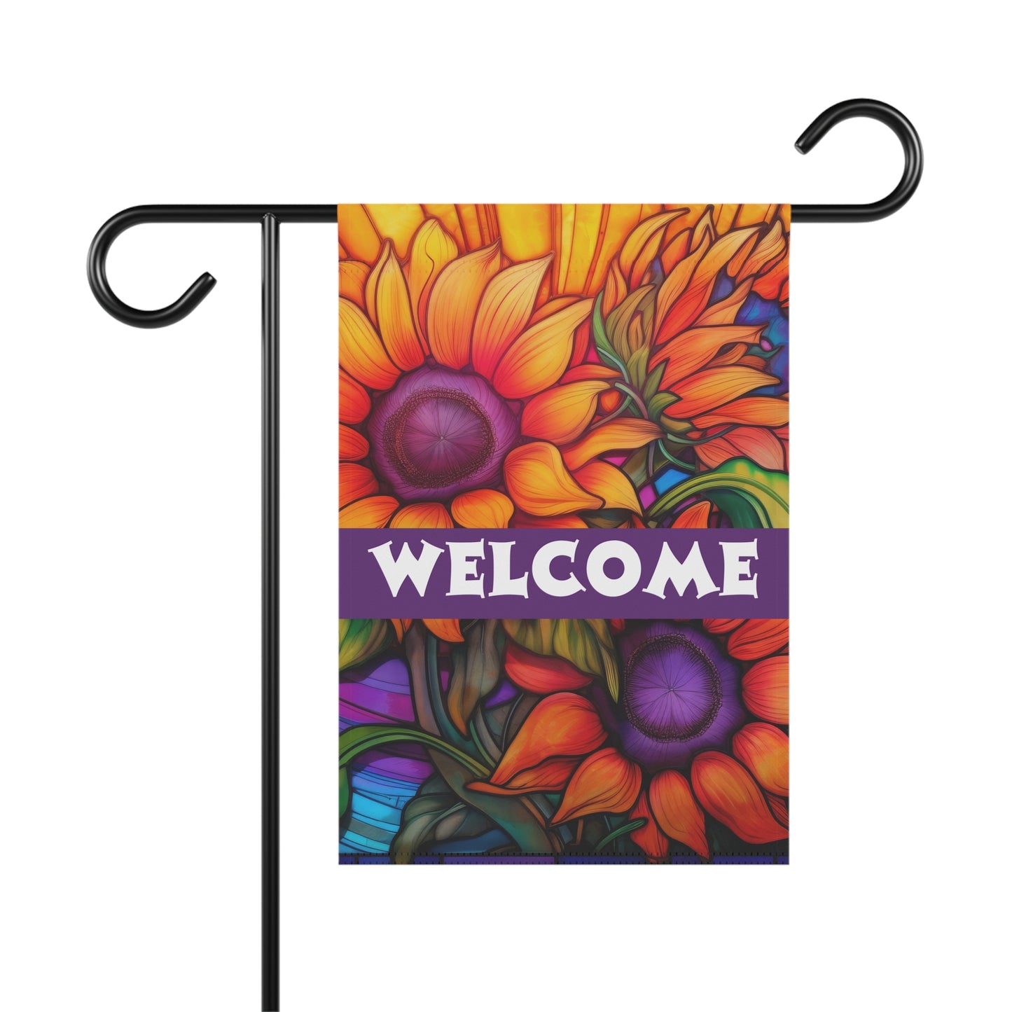 Bright Floral Welcome 2-Sided Garden & House Banner