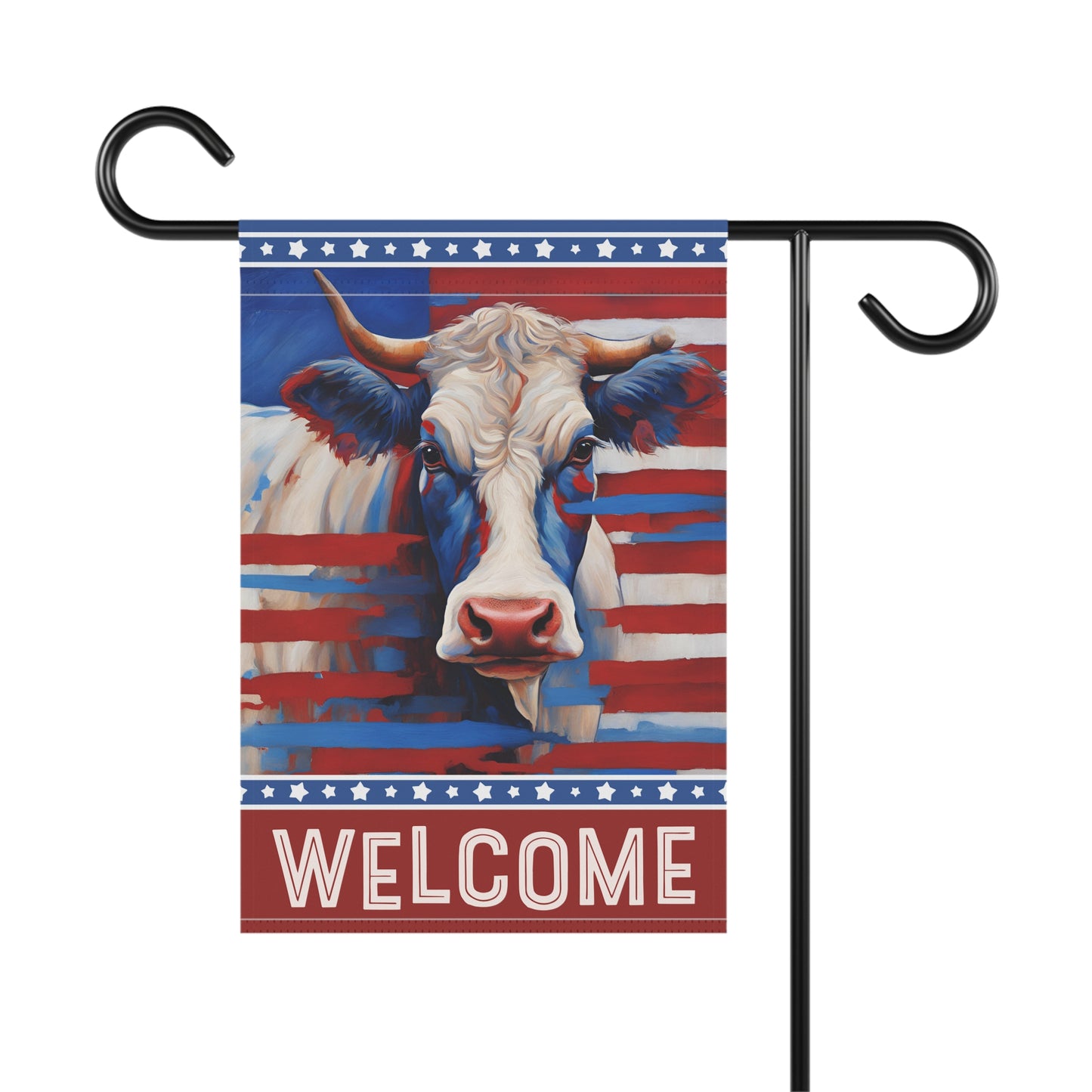 All American Cow Welcome 2-Sided Garden & House Flag/Banner