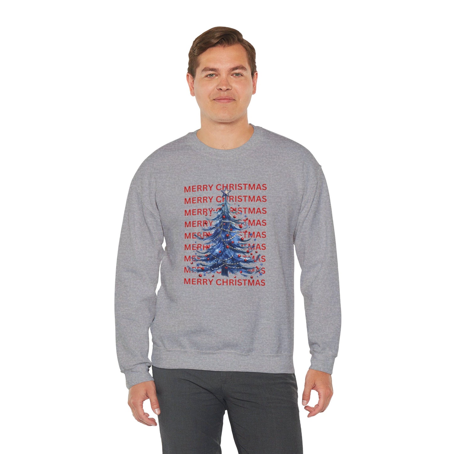 Patriotic Merry Christmas Unisex Heavy Blend™ Crewneck Sweatshirt