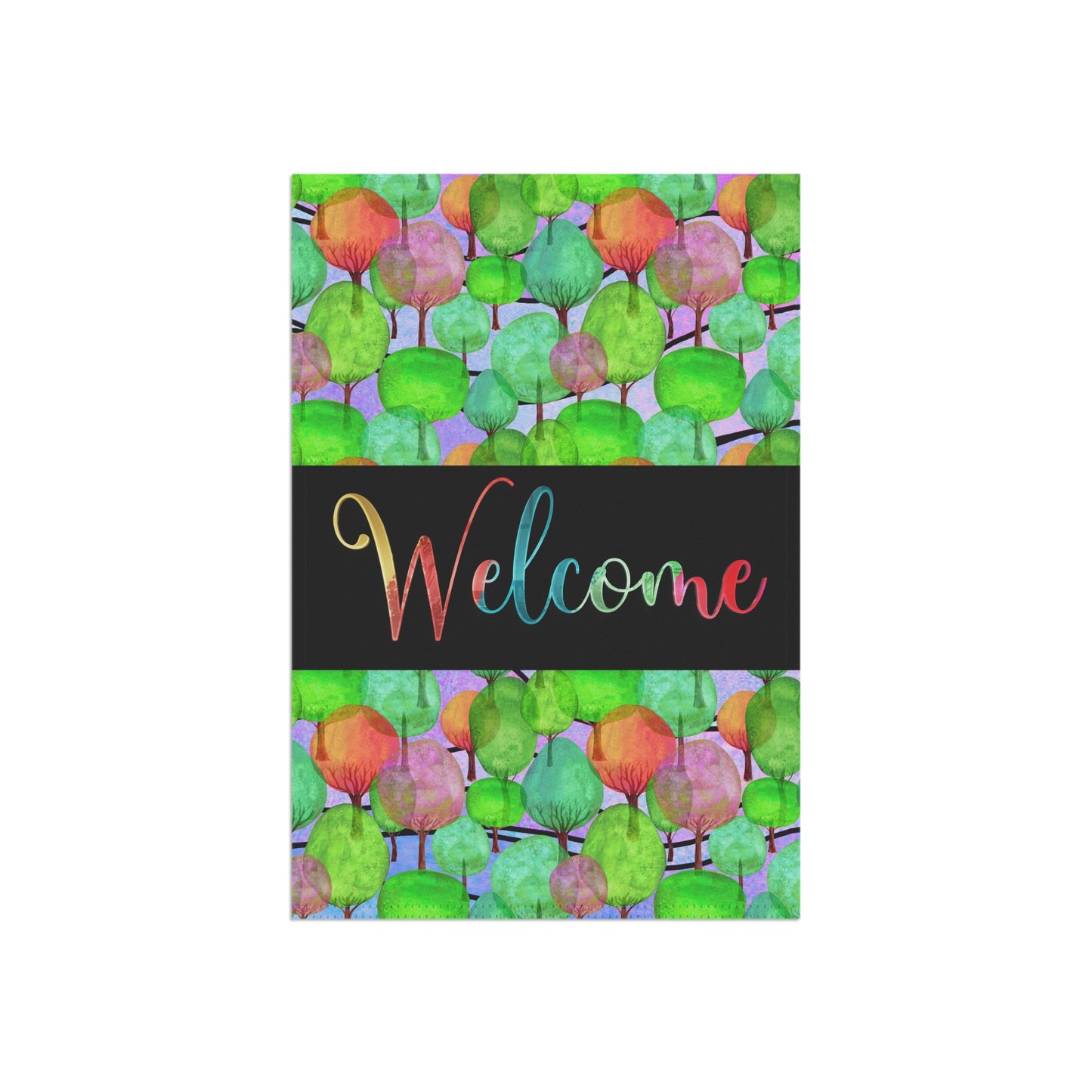 Lollipop Trees Forest Welcome 2-Sided Garden & House Flag/Banner