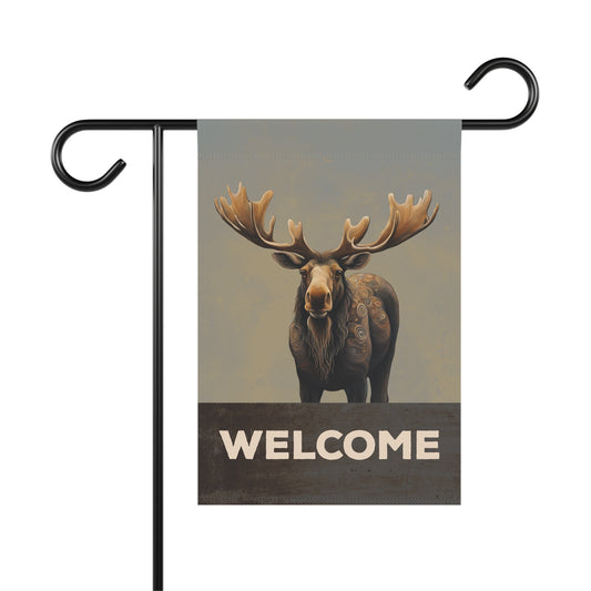 Moose Welcome 2-Sided Garden & House Flag/Banner