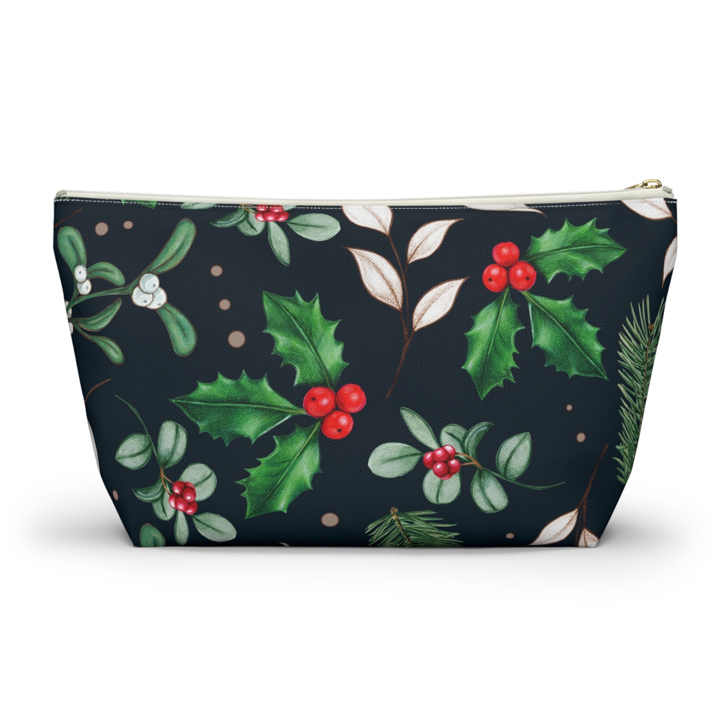 Holly Jolly Christmas Accessory Pouch w T-bottom