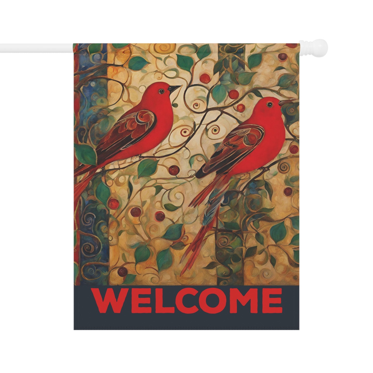 Orvington Red Birds Welcome 2-Sided Garden & House Flag/Banner