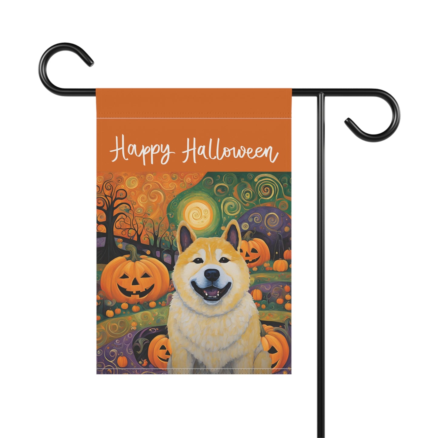 Akita Happy Halloween 2-Sided Garden & House Flag/Banner