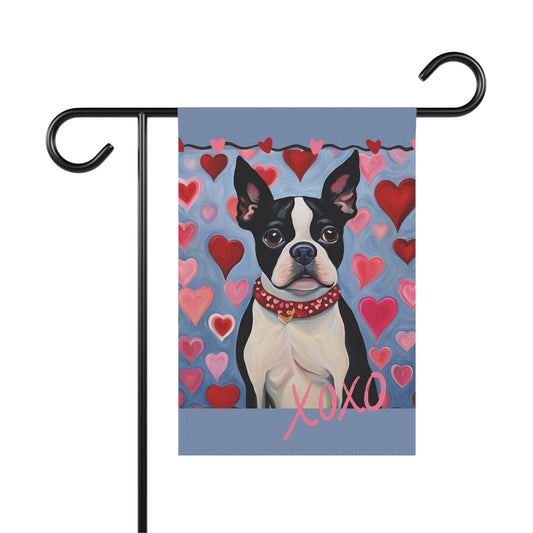 Boston Terrier Valentine 2-Sided Garden & House Flag/Banner