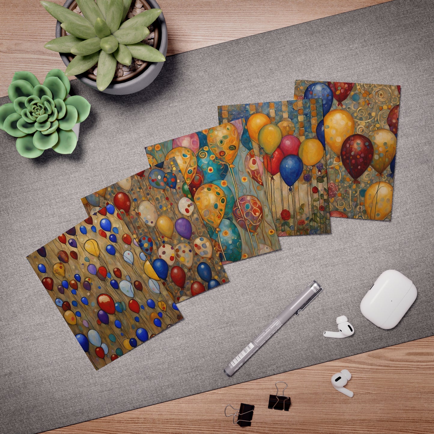 Balloons Happy Birthday Greeting Cards (5-Pack)