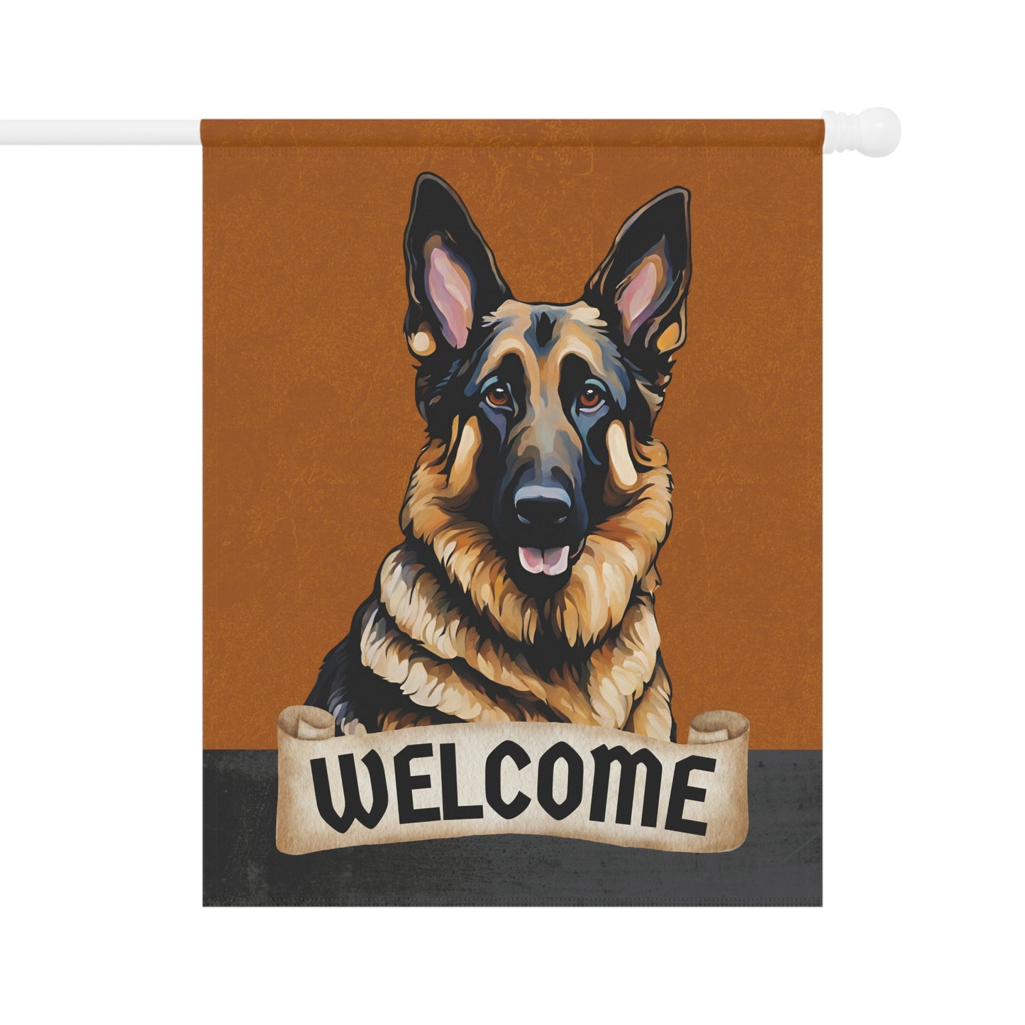 German Shepherd Welcome 2-Sided Garden & House Flag/Banner