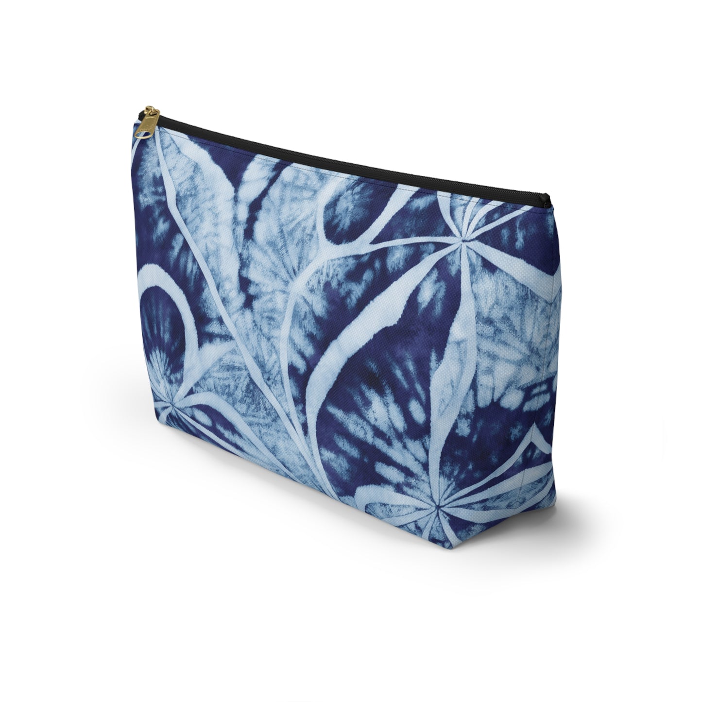 Shibori Indigo Accessory Pouch w T-bottom