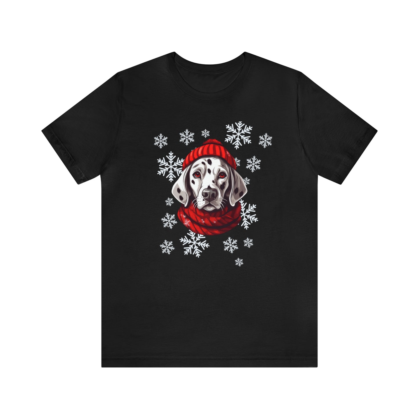 Dalmatian in Hat & Scarf Unisex Jersey Short Sleeve Tee