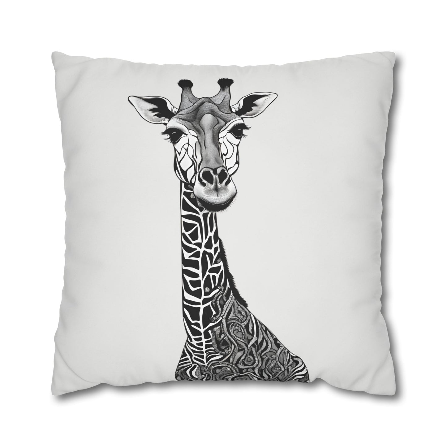 Giraffe Square Poly Canvas Pillowcase